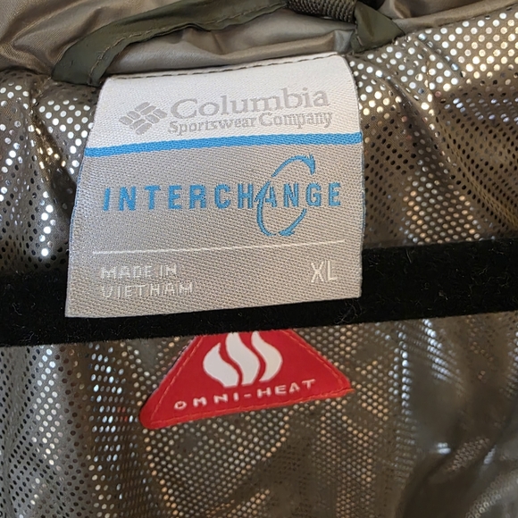 Columbia Womens XL Jacket Olive Interchange Waterproof Omni Heat 3 In 1 - Picture 4 of 5